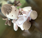 Carters Child Of Mine My First Doll Brown Hair Rattle Baby Plush Polka Dots