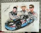 Denny Hamlin Autographed 22x28 Color Original Painting Coa   Nascar