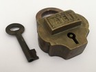 Vintage Brass Padlock With Key Working Collectible Decorative Patent Aligarh