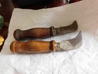 Pair Of Linoleum Wood Handle Knives