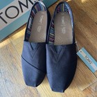 Woman s Toms Alpargata Canvas Slip On Black Us Size 9 5 Brand New 100  Authentic