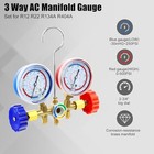 Ac Manifold Gauge Set  3 Way Car Hvac R134a R404a Refrigerant Charging Tool 
