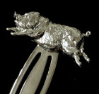 Sterling Silver Running Flying Pot Bellied Pig Animal Reading Bookmark Gift