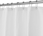 Waffle Weave White Fabric Shower Curtain Water Repellent 71x72