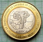 Guinea Bissau 2004 6000 Francs Cfa - 4 Africa  Running Gazelle Bi-met Unc Token