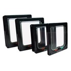 4 Way Pet Cat Puppy Dog Black Lockable Safe Flap Door Magnetic Lock Frame Abs