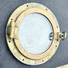 Vintage 20th Century Solid Brass Porthole Window Maritime Ships Porthole