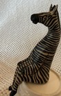 Hand-carved Wooden Zebra Shelf Sitter Artisan Made Folk Art