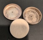 Vintage Metal Round Powder Puff Box Container  est409