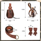 6 Pcs Medieval Viking Belt Leather Renaissance Medieval Viking Belt With Poti   