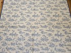 Vintage Blue White Toile Quilted Baby Quilt Blanket Nursery Rhyme Print Flowers