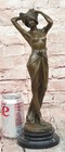 Bronze Wood Nymph Female Statue Signed Milo Forest Goddess Art Nouveau Art Decor