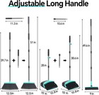 Broom With Dustpan Combo Set  Floor Scrub Brush self-cleaning Black 