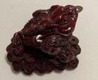 Red Money Toad  Lucky Frog  - Wealth-beckoning For Excellent Luck Feng Shui  3   h