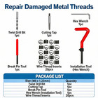 25-piece M8x1 25 Thread Repair Kit With Stainless Steel Helicoil Inserts