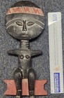 Set Vintage Hand Carved Wood Akua   ba Doll  14in 11in Tall - West African