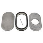 15 Inch Air Cleaner Kit Polished Aluminum Oval Full Finned