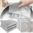 10 X Multifunctional Non Scratch Wire Dish Cloth Mesh Dishwashing Rag