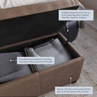 47  Rectangular Storage Ottoman Bench Faux Leather Lift Top  Rustic Brown