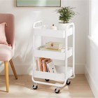 3 Tier Metal Utility Cart White - Brightroom  Rolling Storage Trolley With
