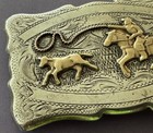 Vintage Antique Frontier Western Sterling Silver Rodeo Calf Roping Belt Buckle