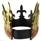 Gold Foam Rubber Royal Costume Prop Accessory Tiara Crown With Red   Black Gems