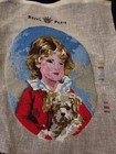 Completed Vintage Petit Point Royal Paris Needlepoint - Child W  Dog 8  X 6 