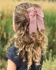 Adorable Yellow Long Tail Hair Bow Grosgrain Ribbon Alligator Clip Girl Hair Bow