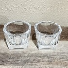Crystal Square To Round Votive Candle Holder Set Of 2 Clear Glass