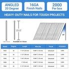 2 000 Counts 16 Gauge Angled Finish Nails 2-1 2-inch 20-degree Galvanized Finish