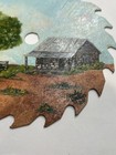 Vintage Hand Painted Saw Blade Farmhouse Folk Art Primitive Cottage Core Signed