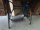 Singer Antique Pre-1930 Treadle Sewing Machine Oak Wood Cabinet Table W  Drawers