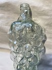 Vintage 10  Grape Cluster Bunch Clear Glass Wine Bottle Decanter Art Deco