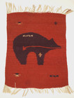 Vintage Artisan Crafted Woven 100  Wool Sprit Bear Mini Rug   Wall Mat 16  X 20 