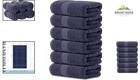 Set Of 6 Navy Blue Hand Towels  Soft 100  Cotton  Highly Absorbent 16x30 Inch