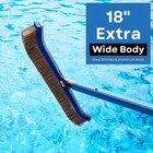Pool Brush Head  18  Heavy Duty For Cleaning Walls   Floors  Stainless Steel Bri