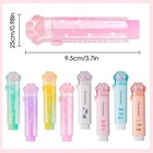 8 Pcs Cat Paw Shaped Retractable Erasers Rainbow Cute Push-pull Rubber Kids