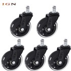 5 Pack 3 Inch Office Chair Caster Swivel Wheels Replacement Heavy Duty Low-noise