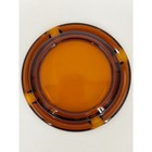 Vintage Amber Glass Ashtray Round Tortoiseshell Swirl Mid Century Modern Decor