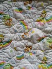 Vintage 1985 Quilted Baby Blanket Bears Rainbows Balloons Nursery Sleeping Bag