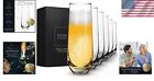 Elegant Stemless Champagne Flute Set - 6 Oz Crystal Glasses For Celebrations