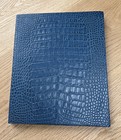 Smythson Mara Portobello A4 Notebook Blue Croc Embossed Leather   Dustbag Bnwt