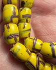 African Trade Beads Yellow W Trail Decorations Venetian Glass Antique  