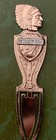 Vintage Petoskey Michigan Indian Head Travel Souvenir Book Mark letter Opener Mi