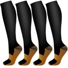 3 Pairs Copper Compression Socks Graduated Support 20-30mmhg Mens Womens S m-xxl