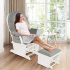 Baby Glider   Ottoman Cushion Set Wood Baby Rocker Nursery Furniture Napping