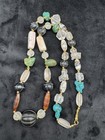 Old Antique Ancient Indo Tibetan Carnelian Beads With Ancient Crystal Beads