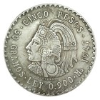 Lot Of 5 - Mexico 1947 Silver Cuauhtemoc Five Peso Coin