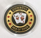 Cowboys Pair Of Kings Hold em Poker Coin Chip Card Guard Protector Cover New