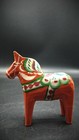 Vintage Swedish Dala Horse Red Wooden Hand Painted Folk Art Figurine 4 